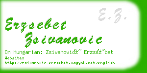 erzsebet zsivanovic business card